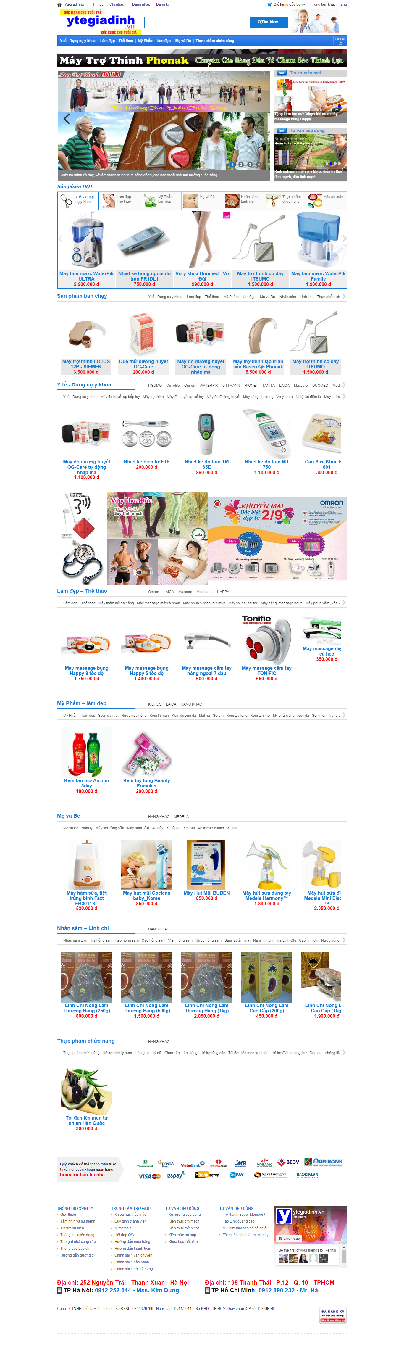 Thiết kế Web thiết bị y tế, dụng cụ y tế ytegiadinh.vn